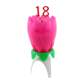 Supply Rotating Chrysanthemum Double Petal Candle with number For Birthday Party